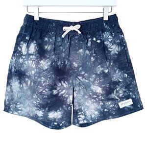 Saturdays Surf NYC Mens Tie Dye Print Swim Shorts Navy Blue Cotton Size S